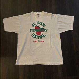 Vintage St Jacob Strawberry Festival And Ride Tshirt Size L